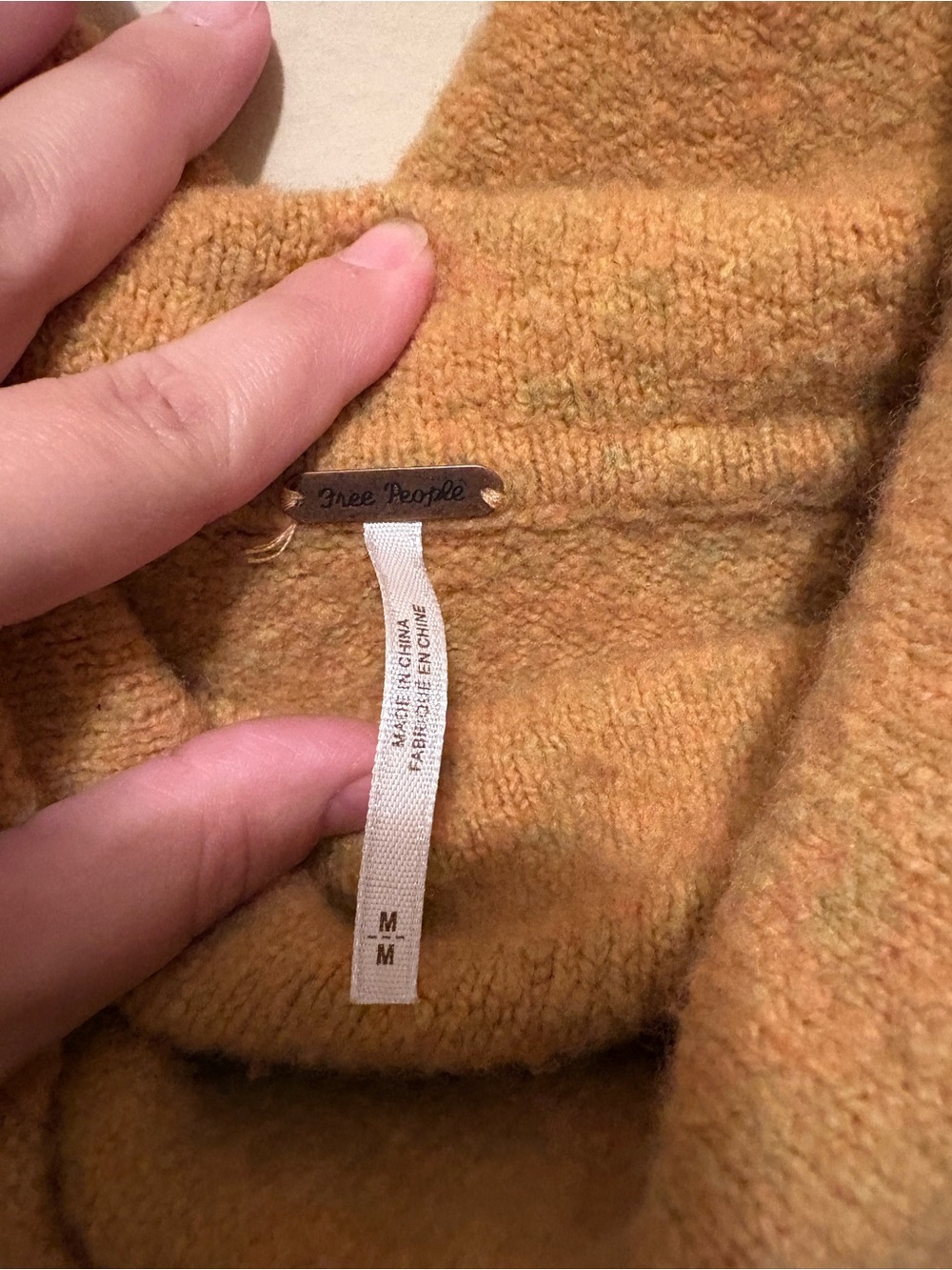 Free People Mustard Camel Cowl Neck Sweater - Picture 2 of 3